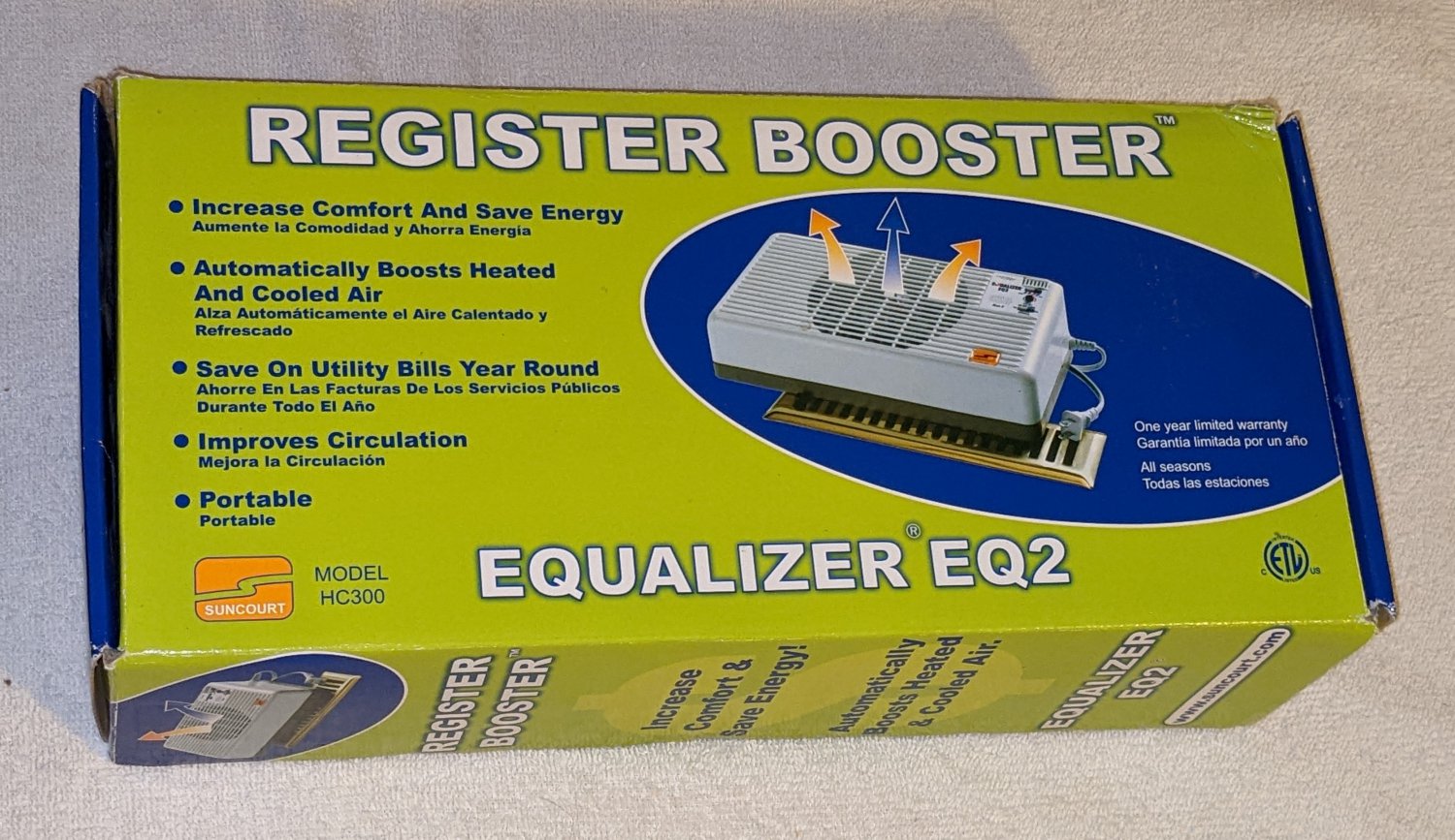 Suncourt Register Booster Equalizer EQ2 Model HC300
