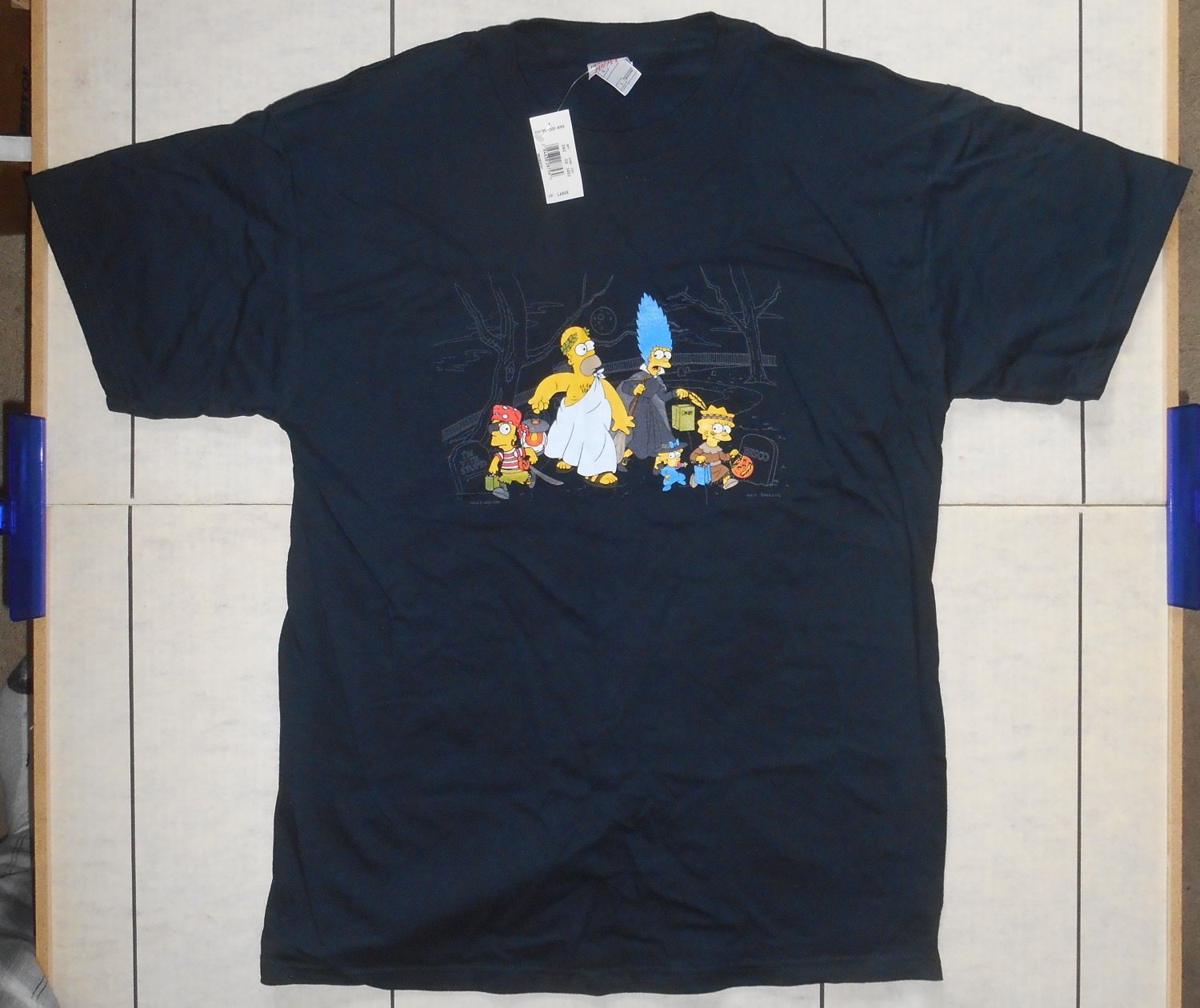 Simpsons Family Size  XXL Short Sleeve Halloween Tee T Shirt Homer Marge Bart Lisa Maggie NWT