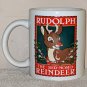 Rudolph The Red Nosed Reindeer Ceramic Mug Lot Vandor Accent Christmas Green Hermey Holly Jolly
