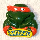 TMNT Rad Badges Plastic Raphael Suction Cup Hanger Burger King Teenage Mutant Ninja Turtles 1989