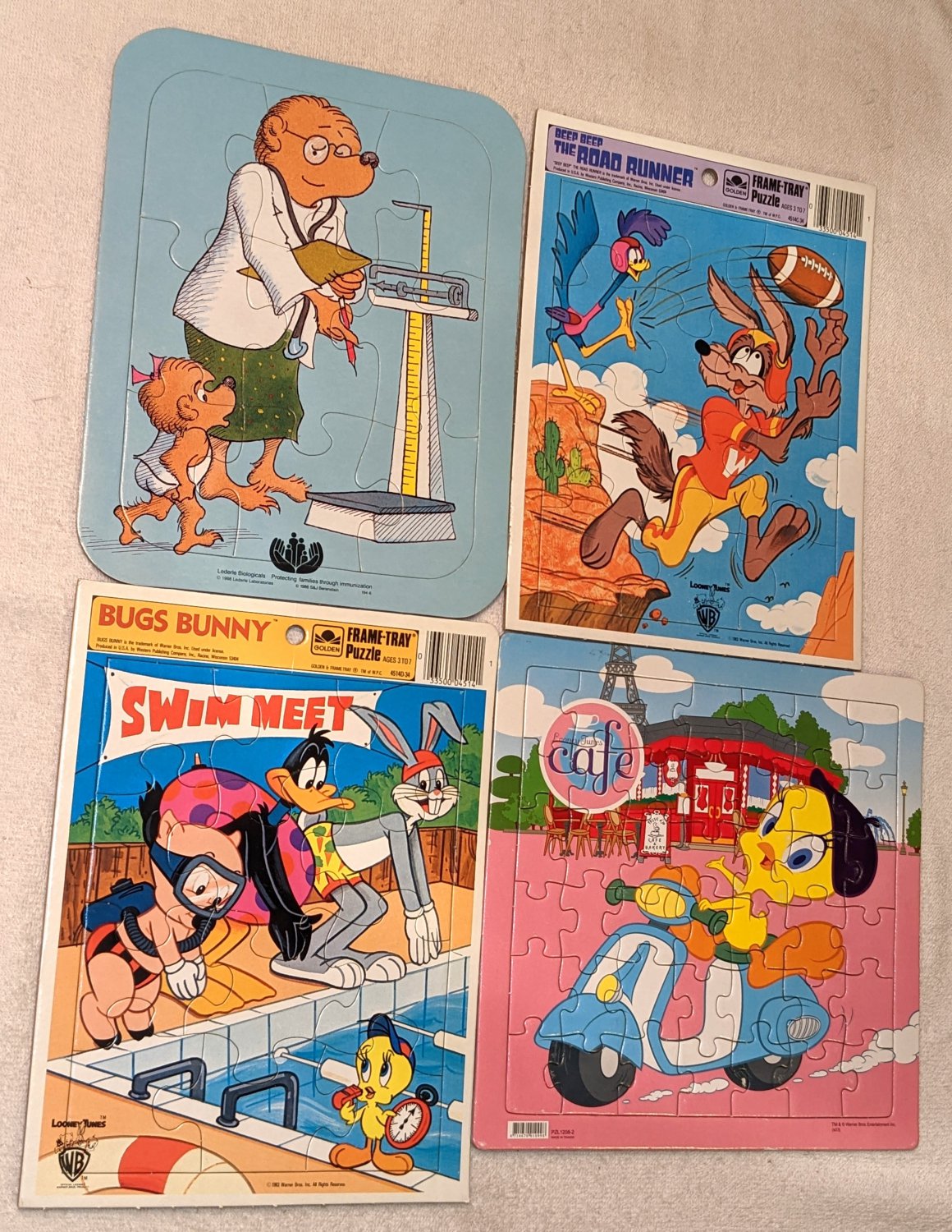 Frame Tray Puzzle Lot of 9 Woody Woodpecker Tweety Sylvester Chip Dale Mickey Mouse Donald Duck