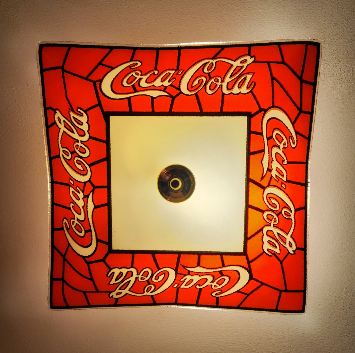 Coca-Cola Tiffany Style Glass Ceiling Light Shade Cover Coke