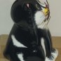 Ganz BC8428 Ceramic Kitty Cat Coin Piggy Bank Oliver Tuxedo Black White Bella Casa Metal Whiskers