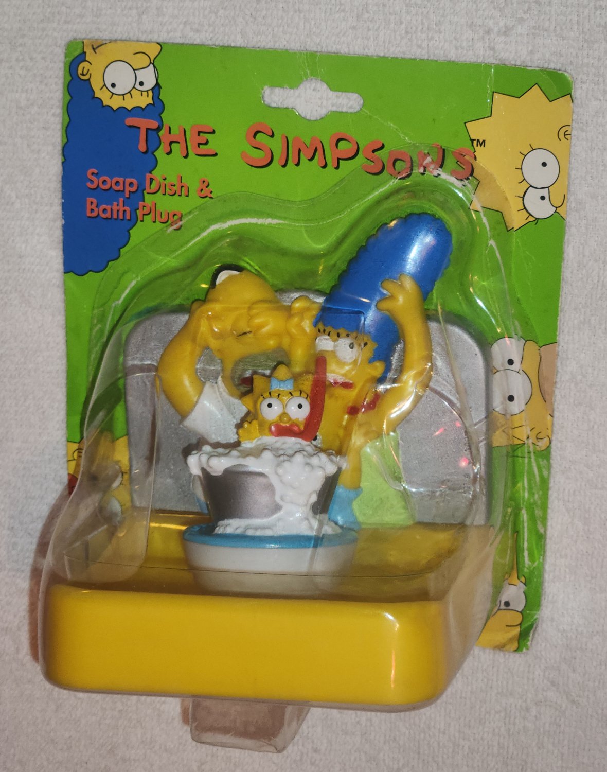 The Simpsons Plastic Soap Dish & Bath Plug Homer Marge Bart Maggie 1990