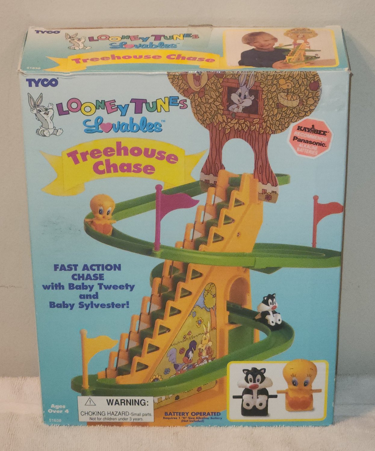 Looney Tunes Lovables Treehouse Chase Playset Baby Tweety Sylvester Tyco 51638  Complete Works 1995