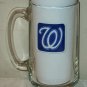Vintage Washington Senators 5Â½ Inch Handled Glass Beer Mug Clear White Blue MLB Baseball Team