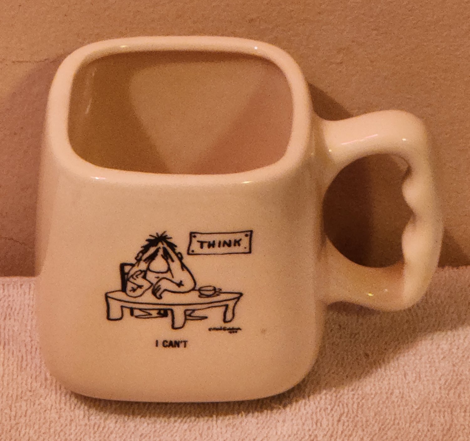 Vintage Think I Can't Ceramic Handled Coffee Mug Herb Gardner 1950s Bernad Creations