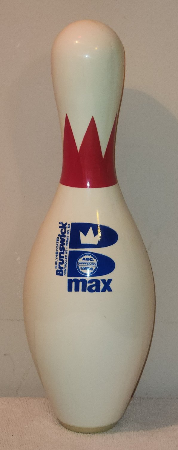 Brunswick Max Bowling Pin WIBC ABC Approved Plastic Coated Surlyn Red Crown Neck Never Used