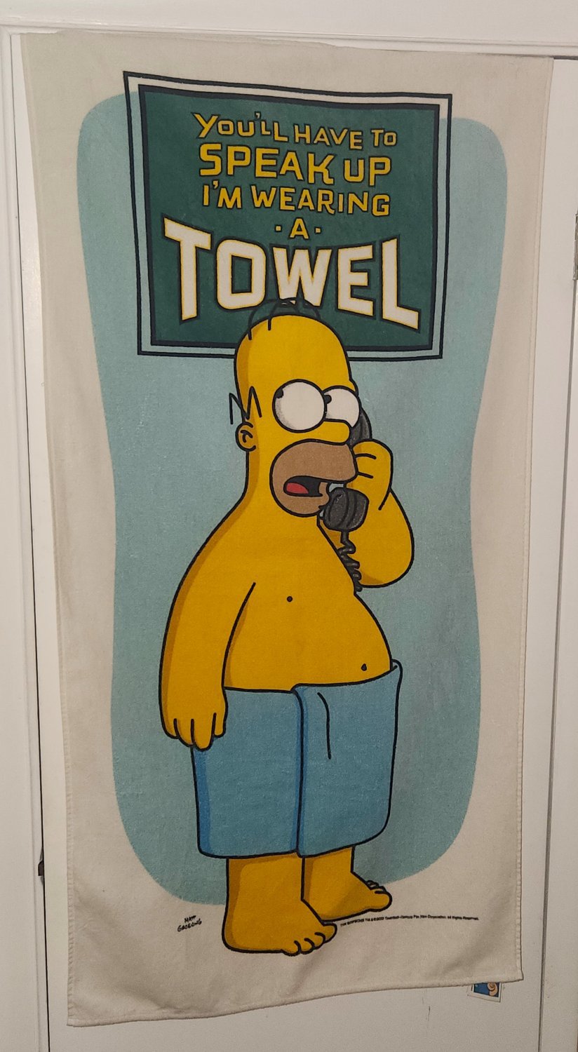 Simpsons Homer Beach Towel Oven Mitt Pot Holder Kitchen You'll Have To Speak Up I'm Wearing A Towel