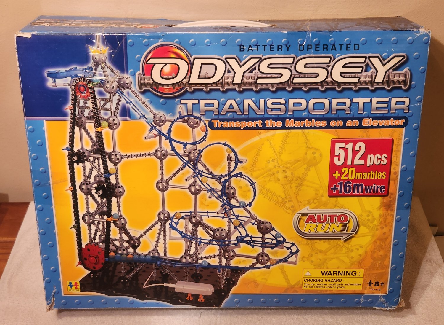 Odyssey Transporter Auto Run Motorized Marble Elevator & Track 512 Pieces Toto Toys 2003