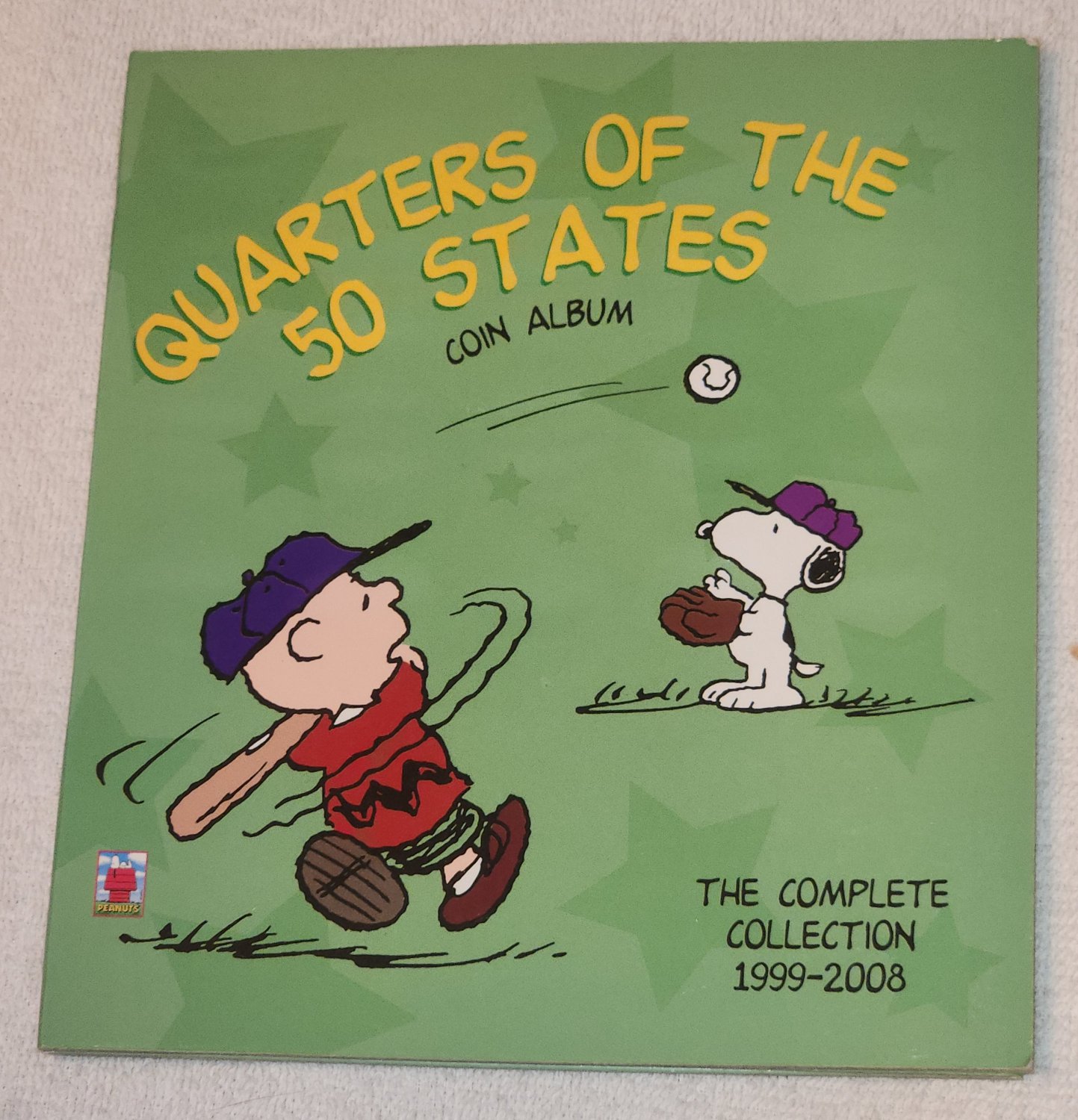 Peanuts Gang Quarters of the 50 States Coin Album + Sacagawea Golden Dollar Charlie Brown Snoopy