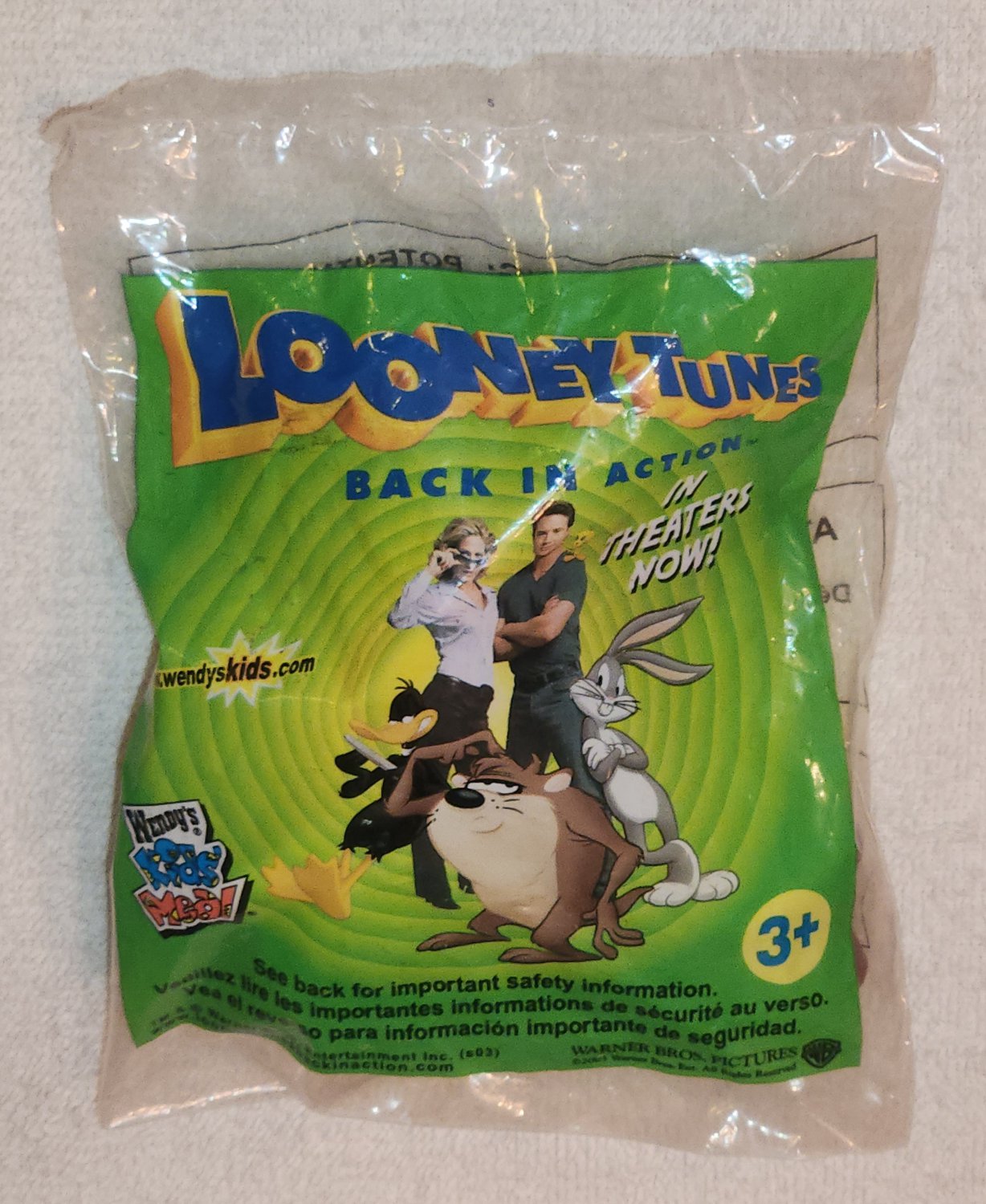 Wendy's Kid's Meal Toy Looney Tunes Back In Action Movie Taz Tasmanian Devil Figure NIP 2003