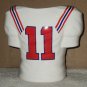 New England Patriots #11 Jersey 6 Inch Ceramic Planter Flower Pot 1990 Geerlings Greenhouse