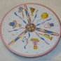 Vintage Fabcraft Happy Birthday Rotating Musical Cake Plate Wind-Up Spring Motor With Box