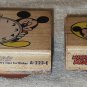 Mickey Mouse Pluto Rubber Stampede Stamps Lot of Two A-223-E  A-212-C Boy His Dog Time Clock Disney