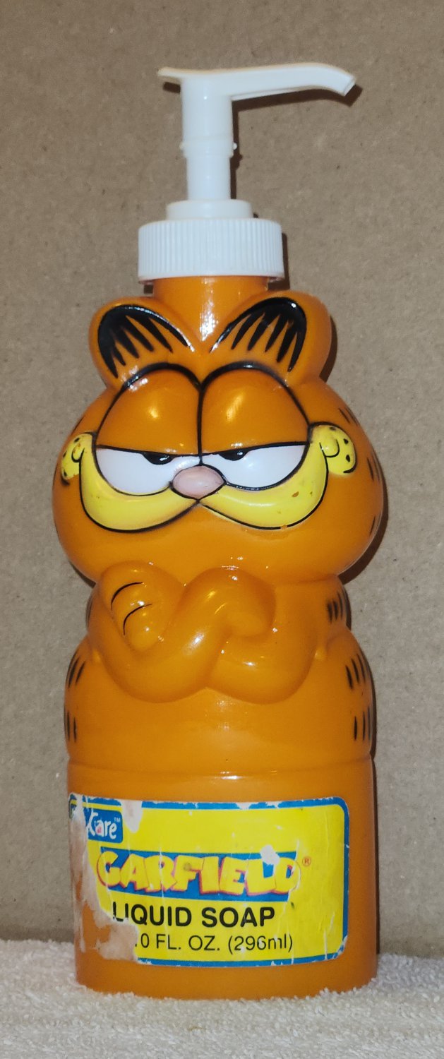 Garfield the Cat Liquid Soap Pump Dispenser 10 Ounce Kid Care Plastic Empty Jim Davis