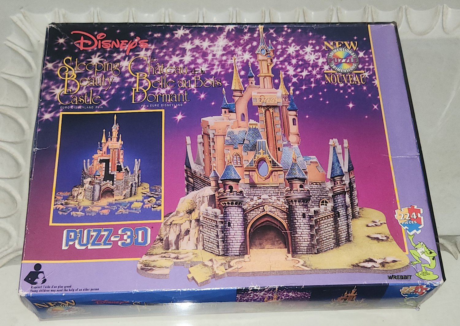 Puzz3D Puzz-3D Sleeping Beauty Castle Jigsaw Puzzle 224 Pieces P3D-601 Walt Disney Wrebbit 1994