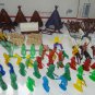 Vintage Plastic Cowboys & Indians Toy Figures Parts Lot Horse Covered Wagon Teepee Fence Yellow