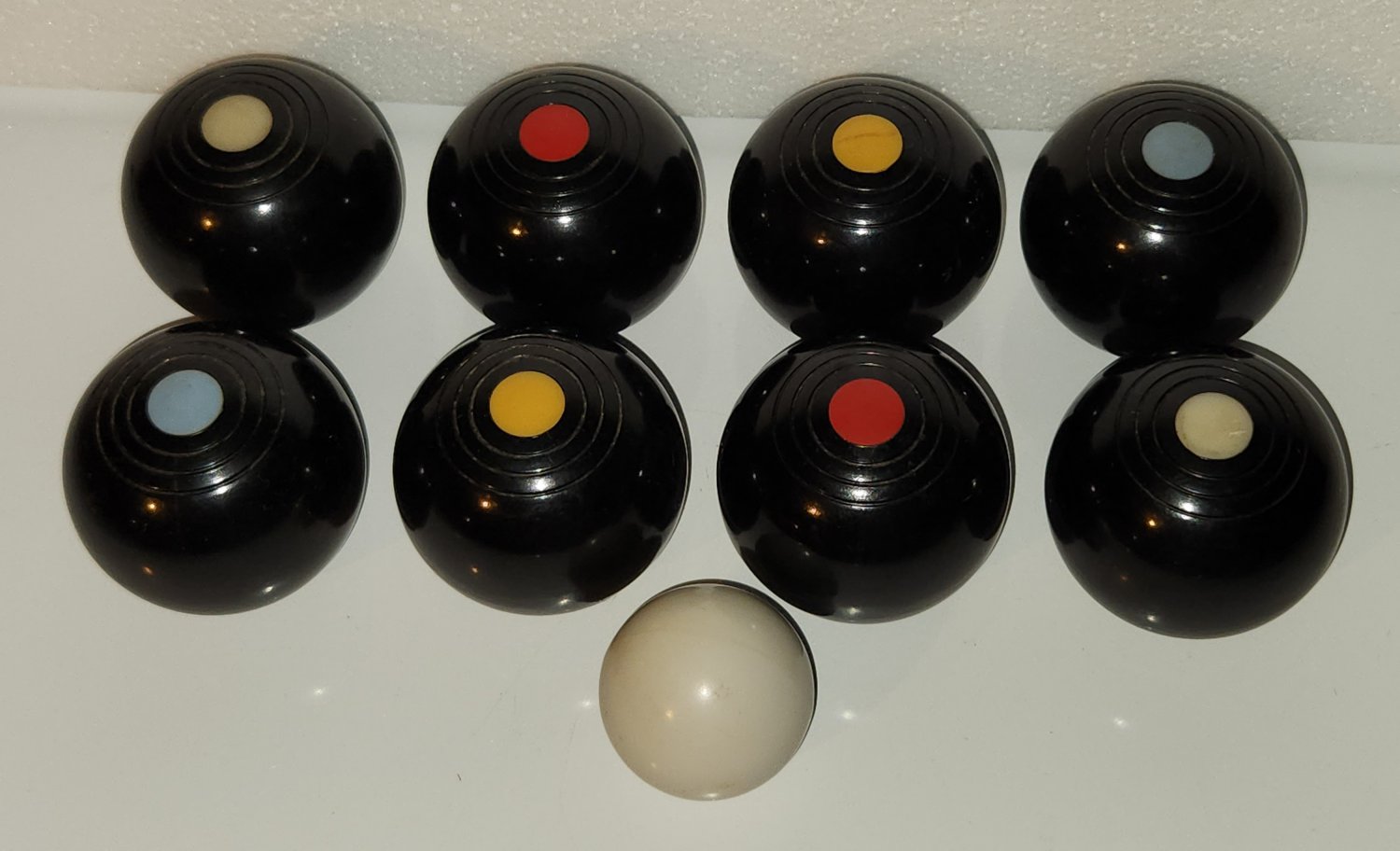 Vintage Banda Carpet Bowls Ball Set Lawn 2 Bias Made in England