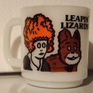 Little Orphan Annie Sandy 1975 Glasbake 3½ Inch Handled Coffee Mug Milk Glass Arf Leapin Lizards
