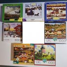 Charles Wysocki 1000 Piece Jigsaw Puzzle Lot of 8 Butternut Fourth Country Spyce Feathered Critic