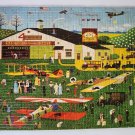 Charles Wysocki Four Aces Flying School Mosaic Puzzle Unique Pieces Milton Bradley 1981 COMPLETE Charles Wysocki Four Aces Flying School Mosaic Puzzle Unique Pieces Milton Bradley 1981 COMPLETE