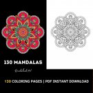Mandala Coloring Pages: 130 Mandalas Adult Coloring Book by BrookebookArt