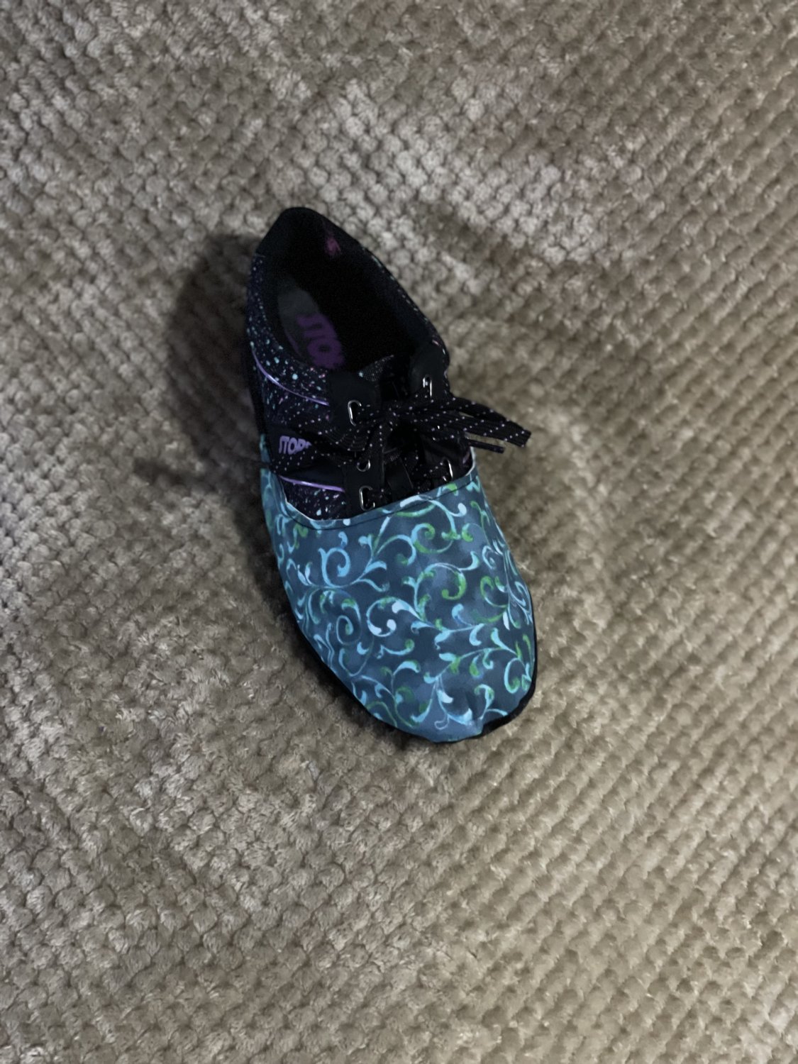 Bowling Shoe Slider - Teal floral