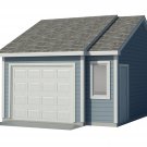 Car Garage Plans DIY Backyard Workshop Shed Building 16' x 22' Build Your Own