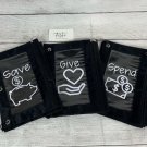 Save, Give and Spend Envelope Pouches with binder rings- Save - Spend - Give - Money - Lesson