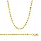 14k Solid Yellow Gold Chain Round Bead Ball Chain Necklace - All Sizes