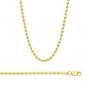 14k Solid Yellow Gold Chain Round Bead Ball Chain Necklace - All Sizes