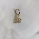 14k Yellow Gold Solid Oh Sh!t Charm Pendant Small