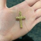 14k Yellow Gold Cross 3D Solid Pendant Charm Made in USA