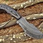 13″ Long Hand Forged Twist Pattern Full Tang Damascus Steel Tracker Knife