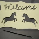 Welcome Horses horse wood garden sign