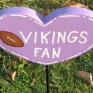 Minnesota Vikings Fan Heart shaped Wood Garden Sign