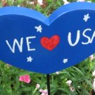 We love USA Heart shaped Wood Garden Sign