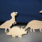 Wood dinosaurs to paint set of 3