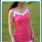 Sweet yellow low V neck long style lace top size S/M