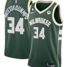 Men's & New Milwaukee Bucks #34 Giannis Antetokounmpo White With No.6 Patch Basketball Jersey