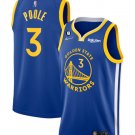 Men's & New Golden State Warriors #3 Jordan Poole Royal With No.6 Patch Stitched Basketball Jersey
