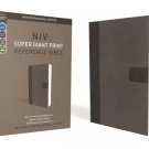 NIV, Super Giant Print Reference Bible, Giant Print, Imitation Leather, Gray, Red Letter Edition