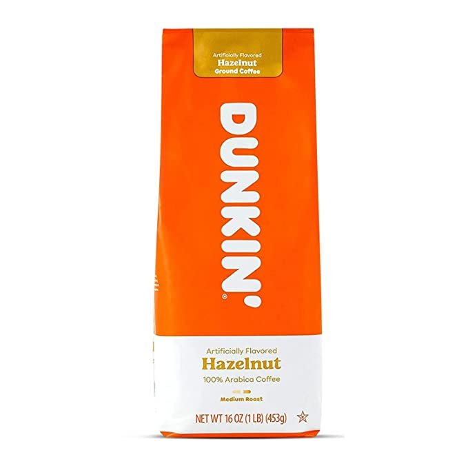 Dunkin Donuts Coffee Hazelnut 16 OZ Bag, Pack of 1