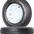 2-Pk Trailer Tire On Rim ST175/80D13 175/80 13 in. LRC 5 Hole White Spoke Wheel
