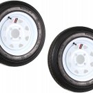 2-Pack Trailer Tire On Rim 4.80-12 12 in. Load C 4 Lug White Spoke Wheel