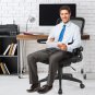 Costway Mesh Office Chair Adjustable Height&Lumbar Support Flip up Armrest Black