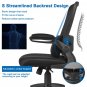 Costway Mesh Office Chair Adjustable Height&Lumbar Support Flip up Armrest Black