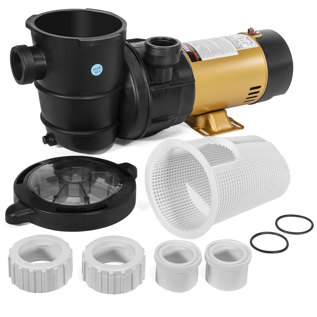 Xtremepowerus 75113 Pump Pool ABOVEGROUND 1.5HP 2SPEED Energy Saving, Black