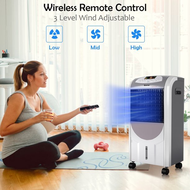 Costway Portable Air Cooler Fan & Heater Humidifier with Washable